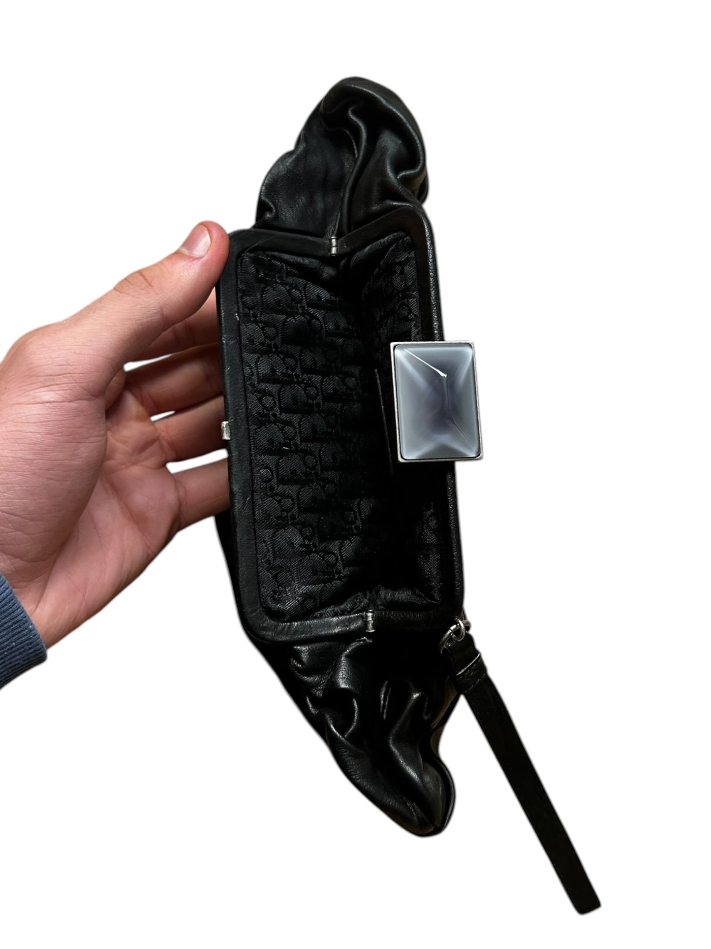 Dior Pleated Leather Frame Clutch (OS)
