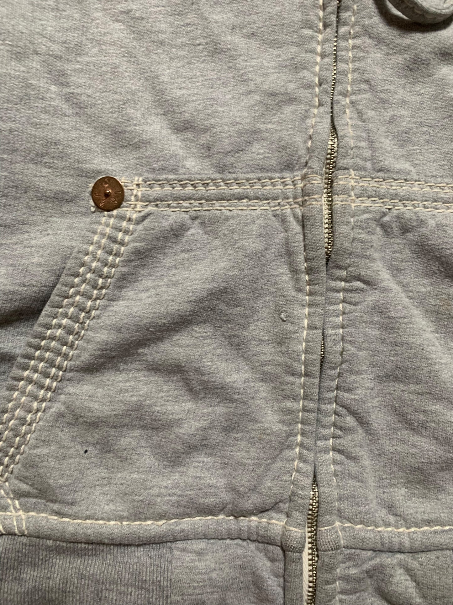 True Religion big stitch zip up hoodie (L)