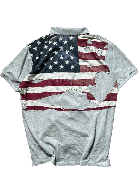 Ralph Lauren Denim And Supply Distressed USA Flag Polo (M)