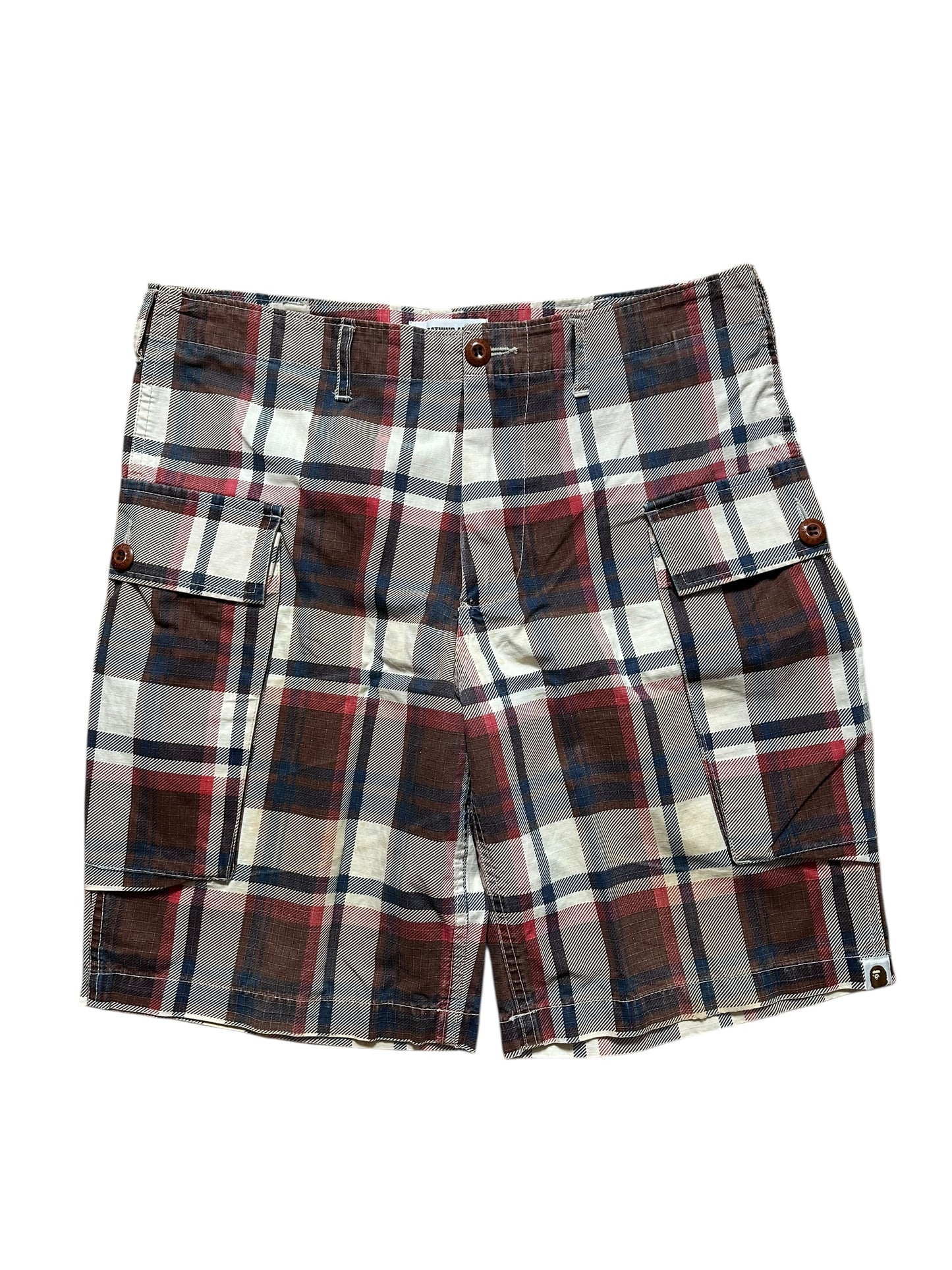 Bape Plaid Cargo Shorts (L)