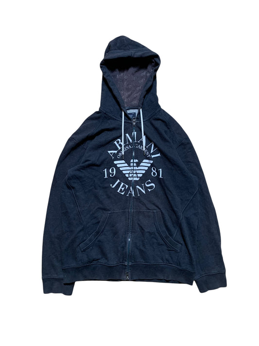 Armani jeans zip up hoodie (XL)
