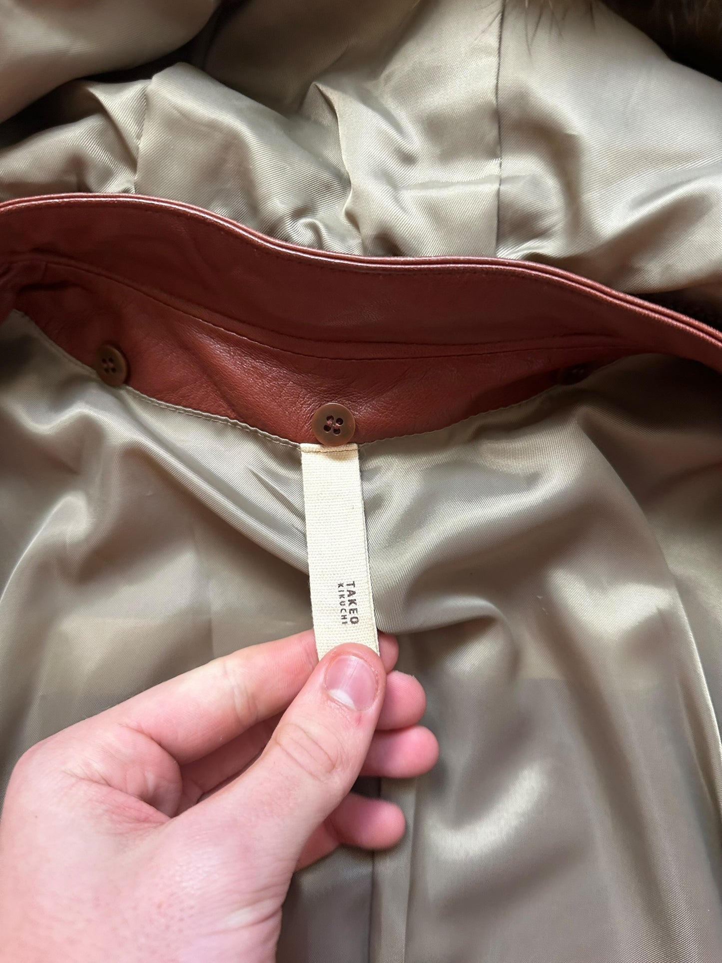 Takeo Kikuchi Fur Leather Jacket (M)