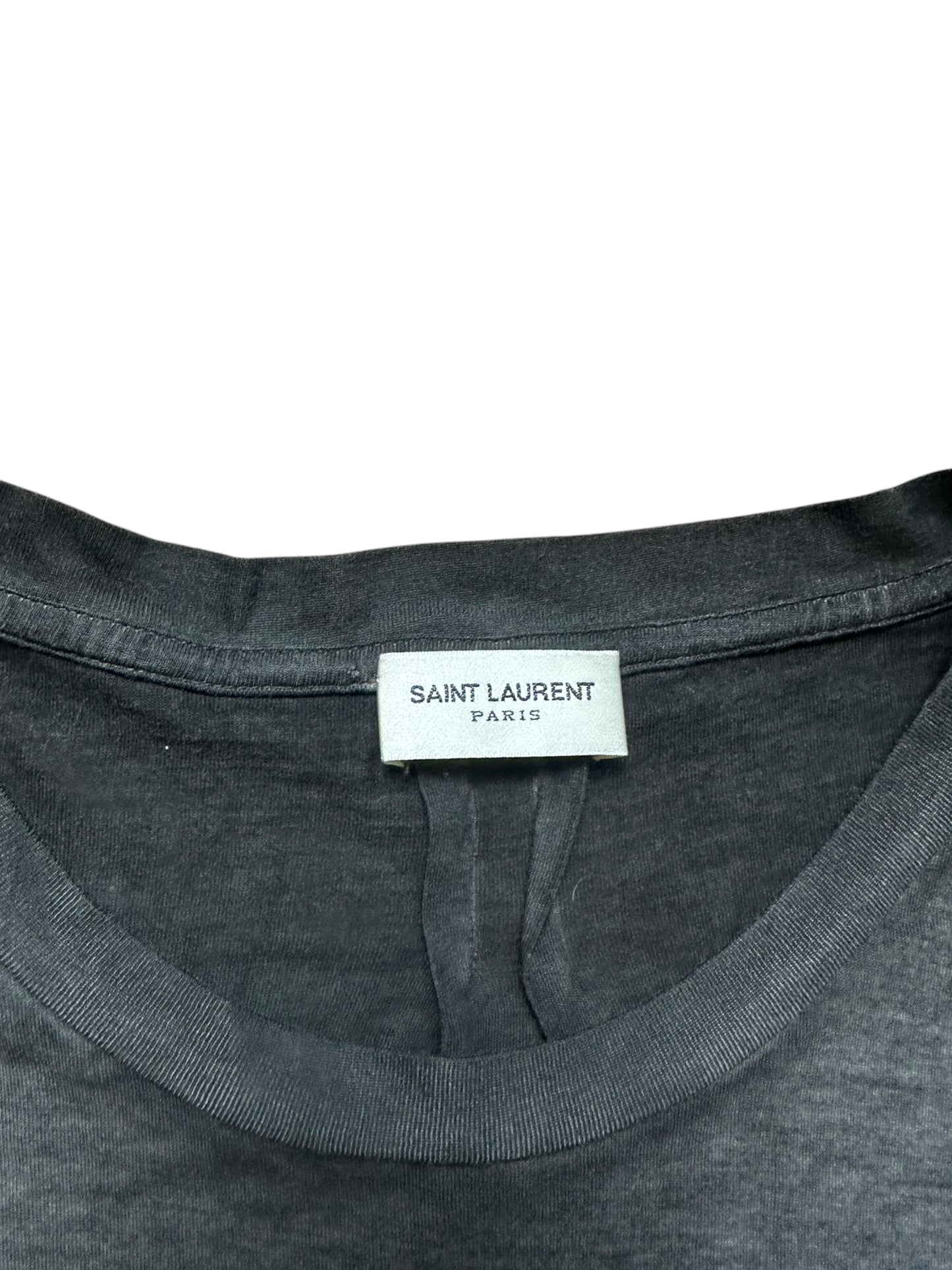 Saint Laurent Paris Faded Pocket T-Shirt (M)