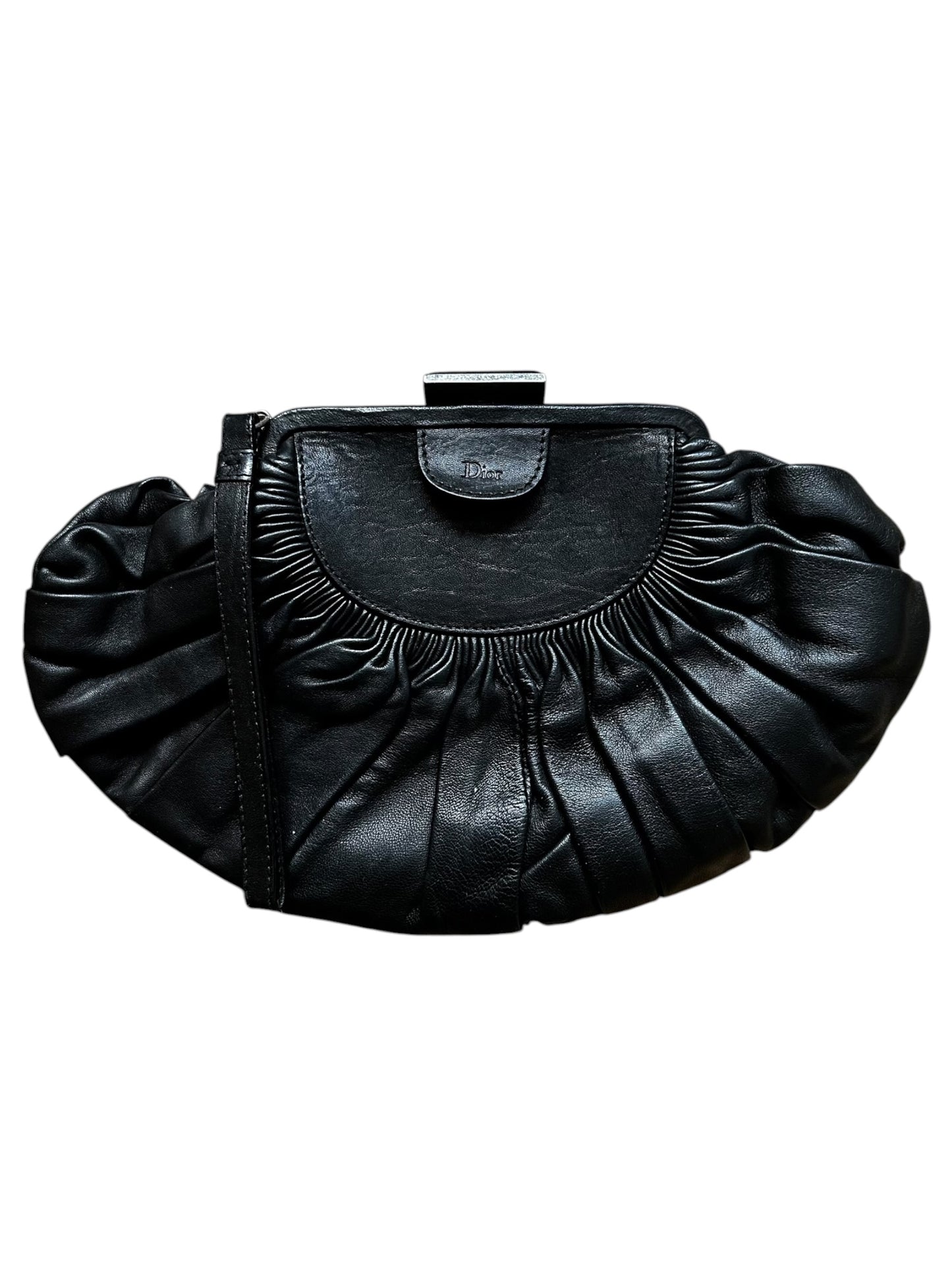 Dior Pleated Leather Frame Clutch (OS)