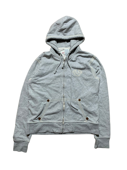 True Religion big stitch zip up hoodie (L)