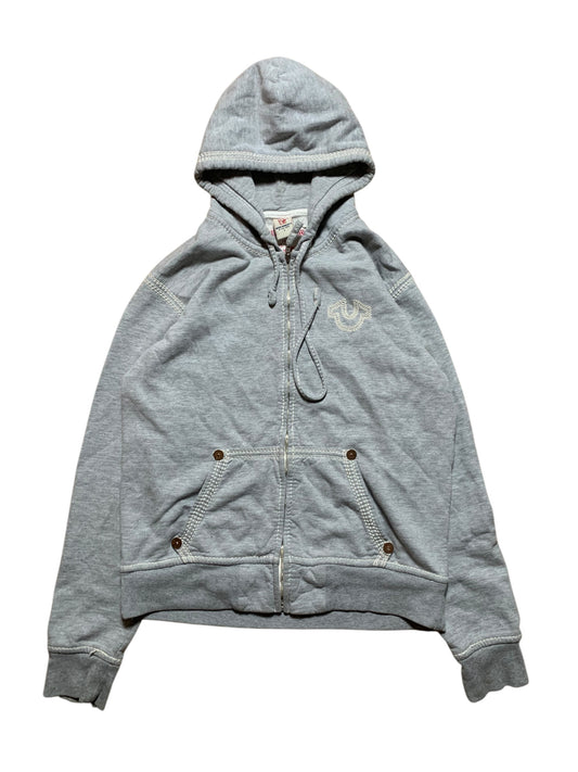 True Religion big stitch zip up hoodie (L)