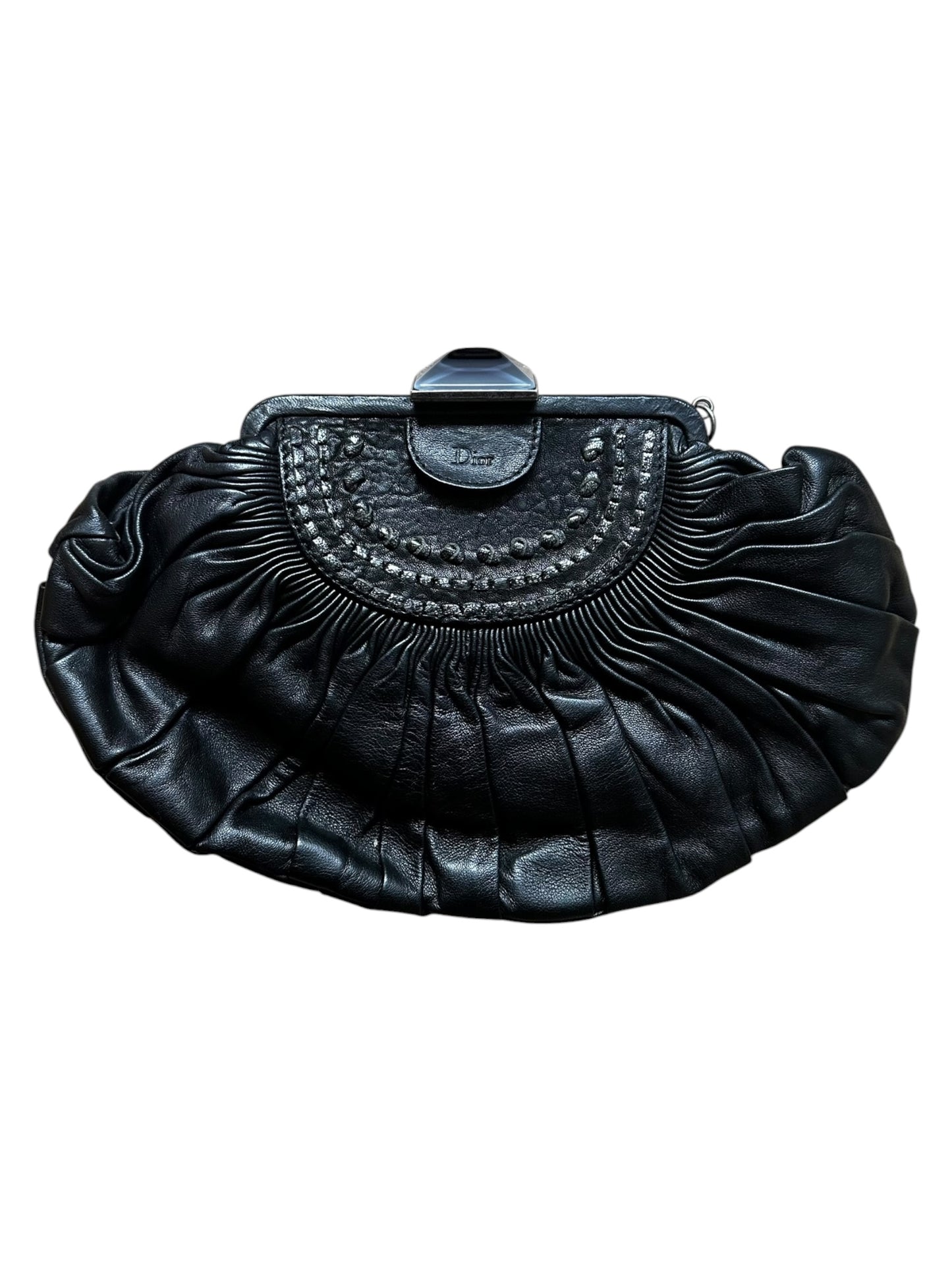 Dior Pleated Leather Frame Clutch (OS)
