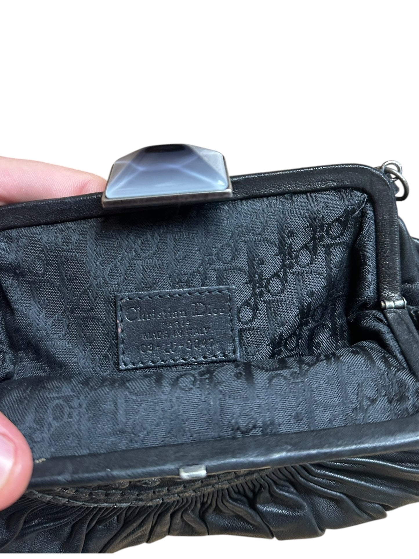 Dior Pleated Leather Frame Clutch (OS)